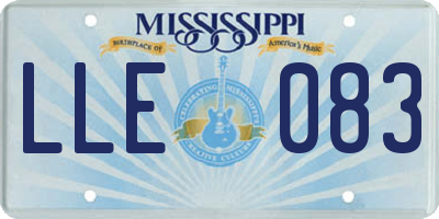MS license plate LLE083