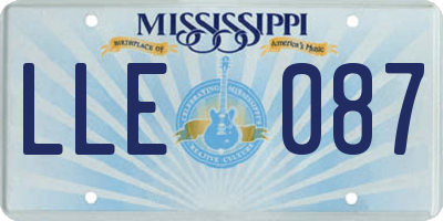 MS license plate LLE087