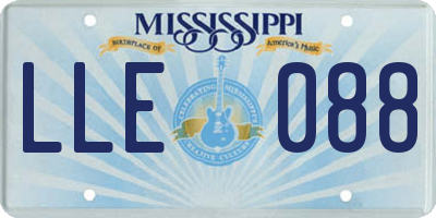 MS license plate LLE088