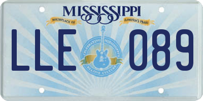 MS license plate LLE089