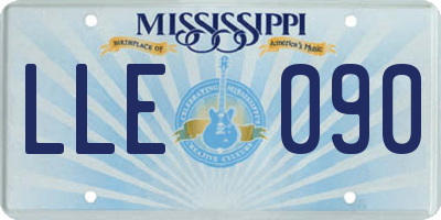 MS license plate LLE090