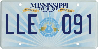 MS license plate LLE091