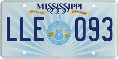 MS license plate LLE093