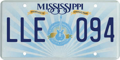 MS license plate LLE094