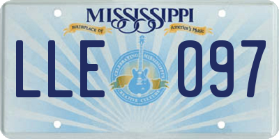 MS license plate LLE097