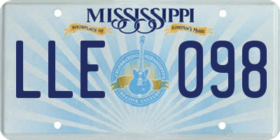 MS license plate LLE098