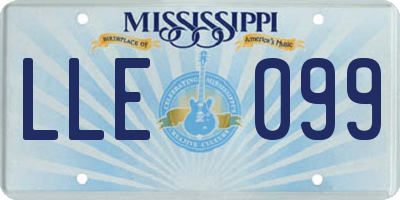 MS license plate LLE099