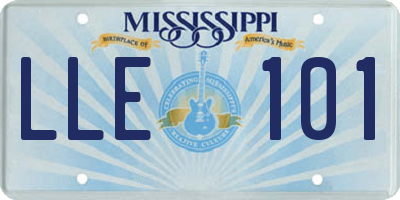 MS license plate LLE101