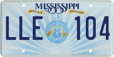 MS license plate LLE104