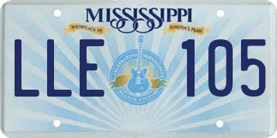 MS license plate LLE105