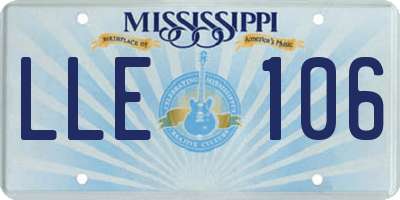 MS license plate LLE106