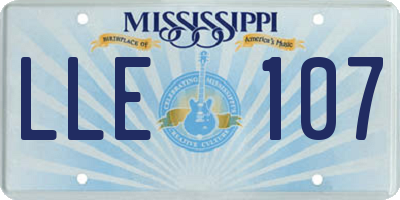 MS license plate LLE107