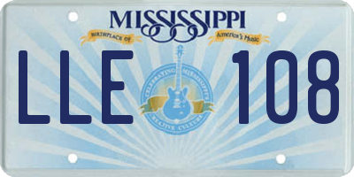 MS license plate LLE108