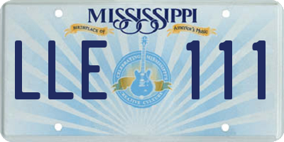 MS license plate LLE111