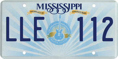 MS license plate LLE112