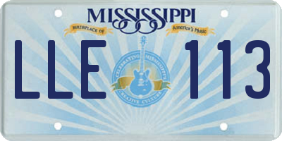 MS license plate LLE113