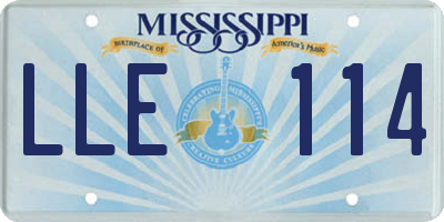 MS license plate LLE114