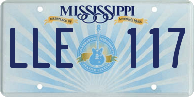 MS license plate LLE117