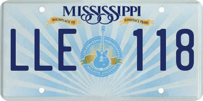 MS license plate LLE118