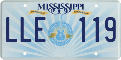 MS license plate LLE119