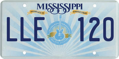 MS license plate LLE120
