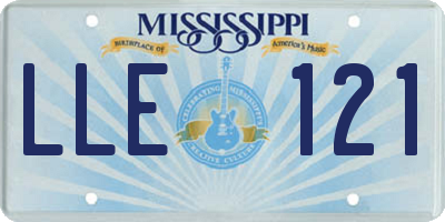 MS license plate LLE121
