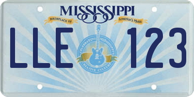 MS license plate LLE123