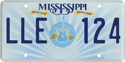 MS license plate LLE124