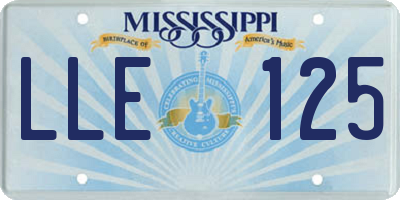 MS license plate LLE125