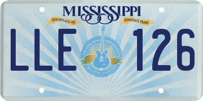 MS license plate LLE126