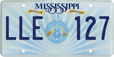 MS license plate LLE127