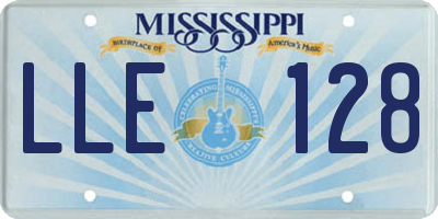 MS license plate LLE128