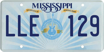 MS license plate LLE129