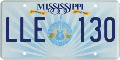 MS license plate LLE130