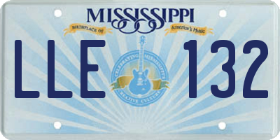 MS license plate LLE132