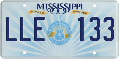 MS license plate LLE133