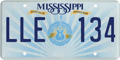 MS license plate LLE134