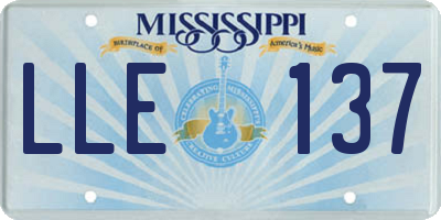 MS license plate LLE137