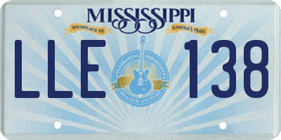 MS license plate LLE138