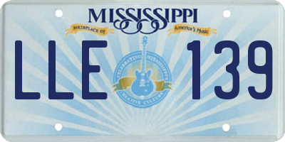 MS license plate LLE139