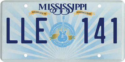 MS license plate LLE141