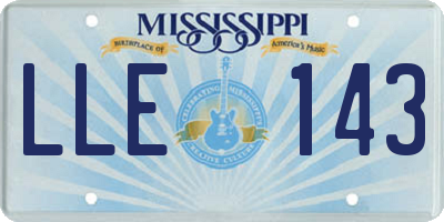 MS license plate LLE143