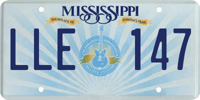 MS license plate LLE147