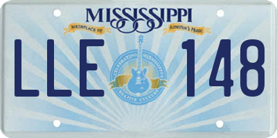 MS license plate LLE148