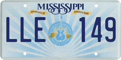 MS license plate LLE149