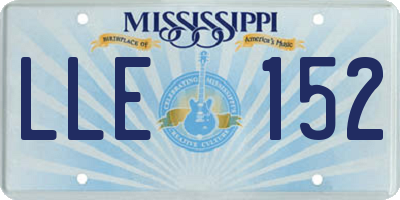 MS license plate LLE152