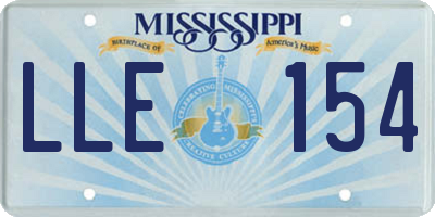 MS license plate LLE154