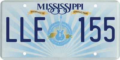 MS license plate LLE155