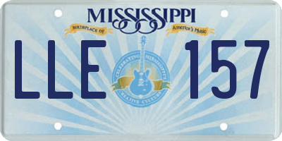 MS license plate LLE157