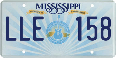 MS license plate LLE158
